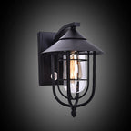 Contemporary Industrial Human Sensing Iron Glass 1-Light Outdoor Wall Sconce Lamp For Garden