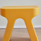 Taburete bajo rectangular, elegante, moderno y minimalista de plástico PE para sala de estar