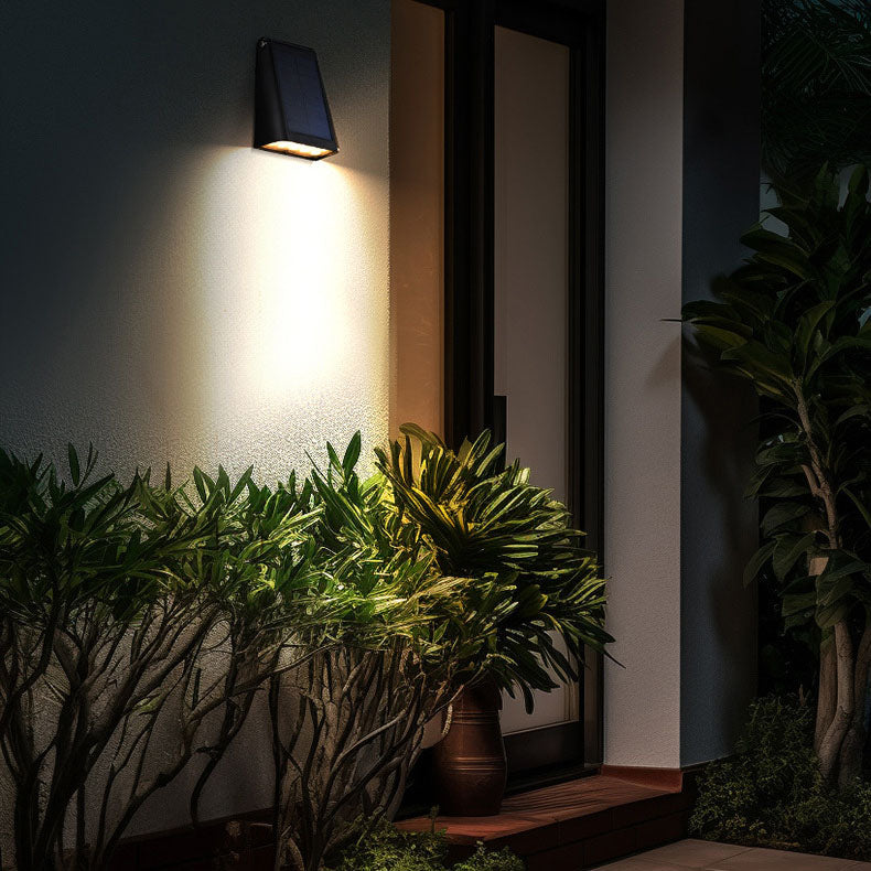 Aplique de pared LED moderno minimalista solar rectangular trapezoidal de ABS PC para jardín