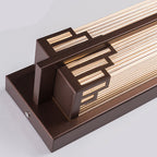 Lámpara de pared LED rectangular de cristal de acero inoxidable impermeable estilo chino tradicional para patio exterior