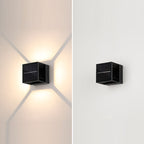 Lámpara de pared LED cuadrada de aluminio con franjas, estilo moderno y minimalista, para jardín