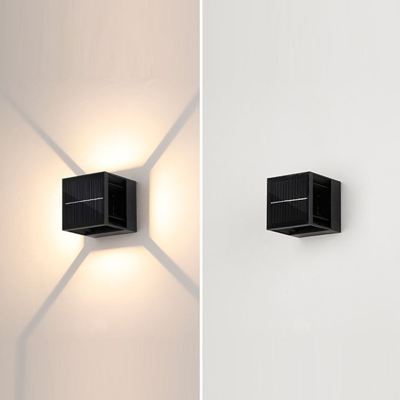 Lámpara de pared LED cuadrada de aluminio con franjas, estilo moderno y minimalista, para jardín