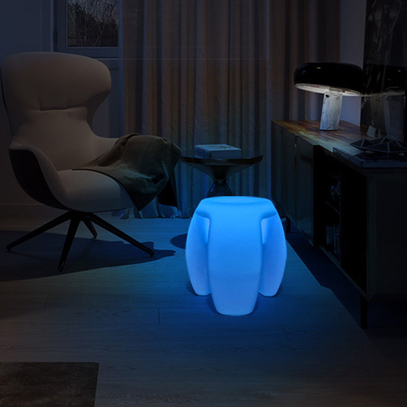 Taburete Redondo Elegante con LED - Plástico Impermeable, Diseño Moderno Minimalista para Salas de Entretenimiento