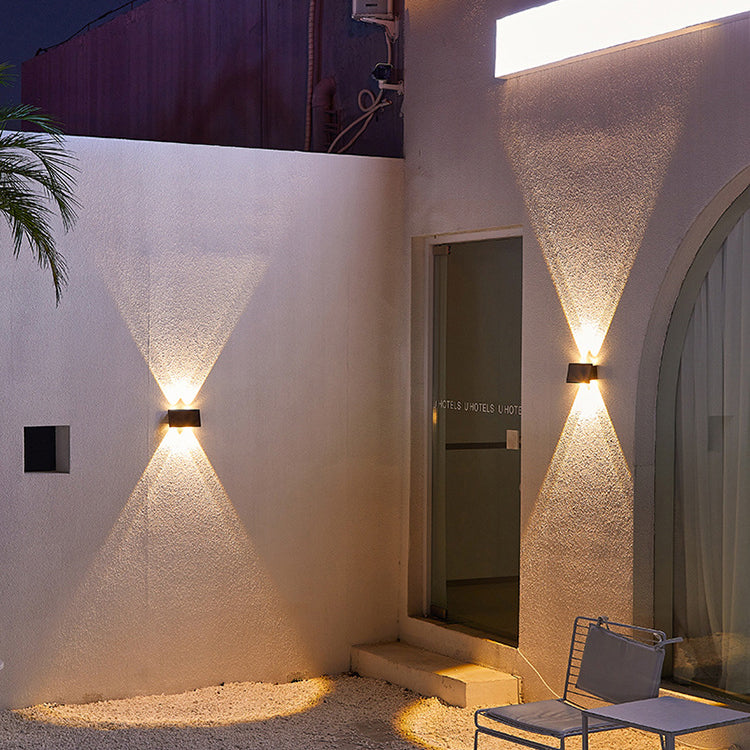 Lámpara de pared LED rectangular moderna minimalista solar impermeable de ABS para exteriores para jardín