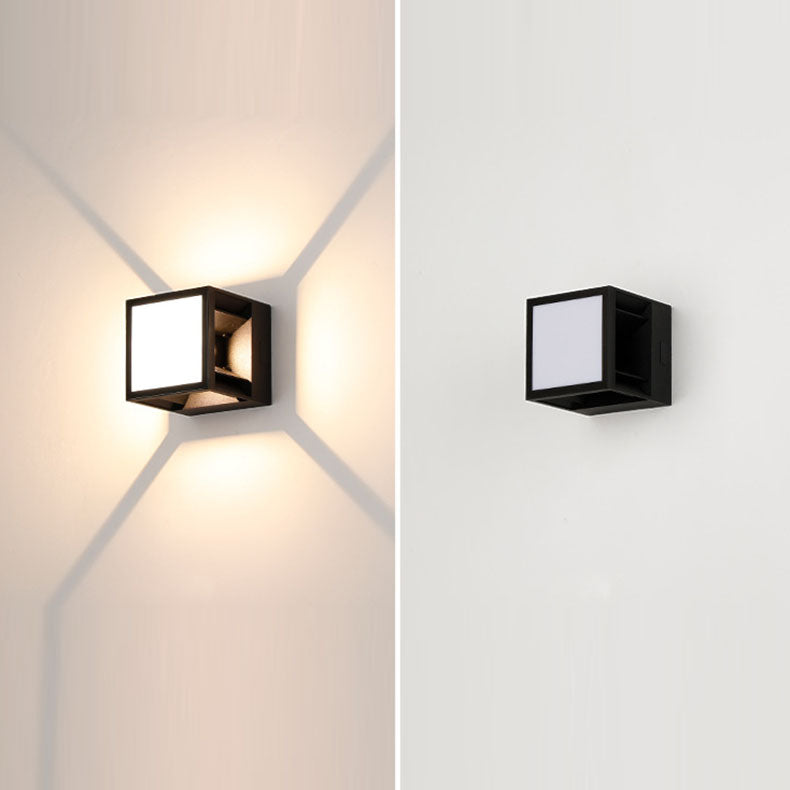 Lámpara de pared LED cuadrada de aluminio con franjas, estilo moderno y minimalista, para jardín