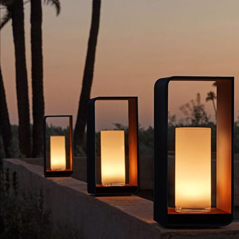 Architectural Hardwired LED Bollard Light Modern Waterproof Landscape Fixture for Luxury Patio and Driveway...