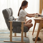 Sillón reclinable de lujo moderno de terciopelo y algodón con reposabrazos y respaldo ajustables para sala de estar