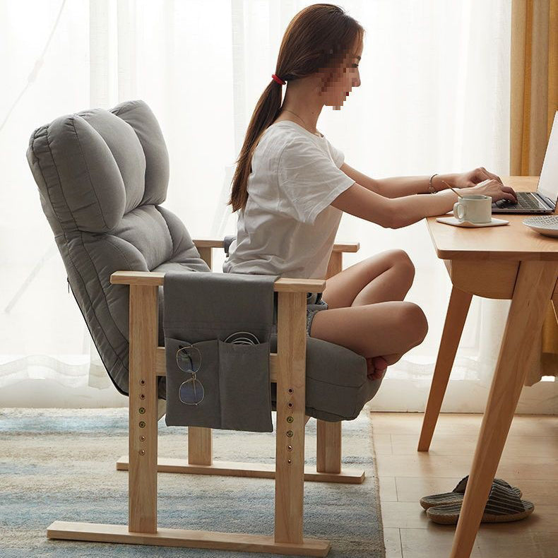 Sillón reclinable de lujo moderno de terciopelo y algodón con reposabrazos y respaldo ajustables para sala de estar