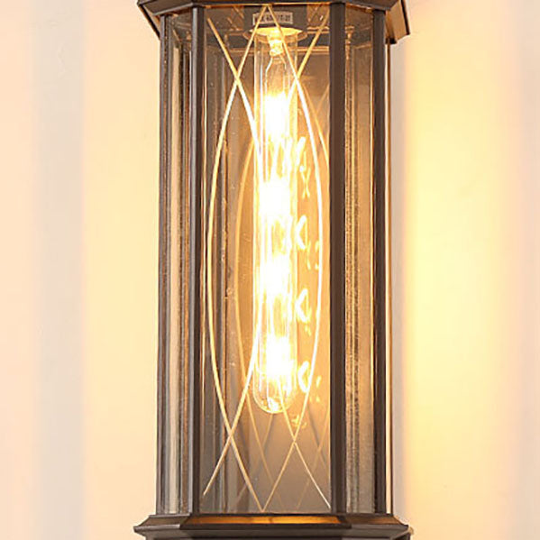 Traditional Vintage Transparent Cage Waterproof  1-Light Wall Sconce Lamp For Outdoor