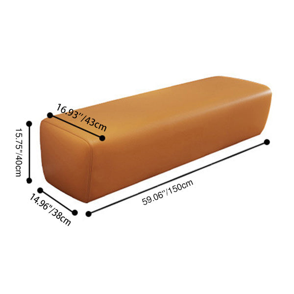 Banco rectangular sin respaldo moderno minimalista de madera maciza y piel sintética para la entrada
