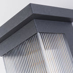 Lámpara de pared moderna minimalista de acero inoxidable acrílico rectangular a rayas impermeable para patio exterior