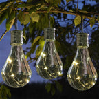 Bombillas de colores creativas, de plástico, solares, LED, luz colgante para exteriores