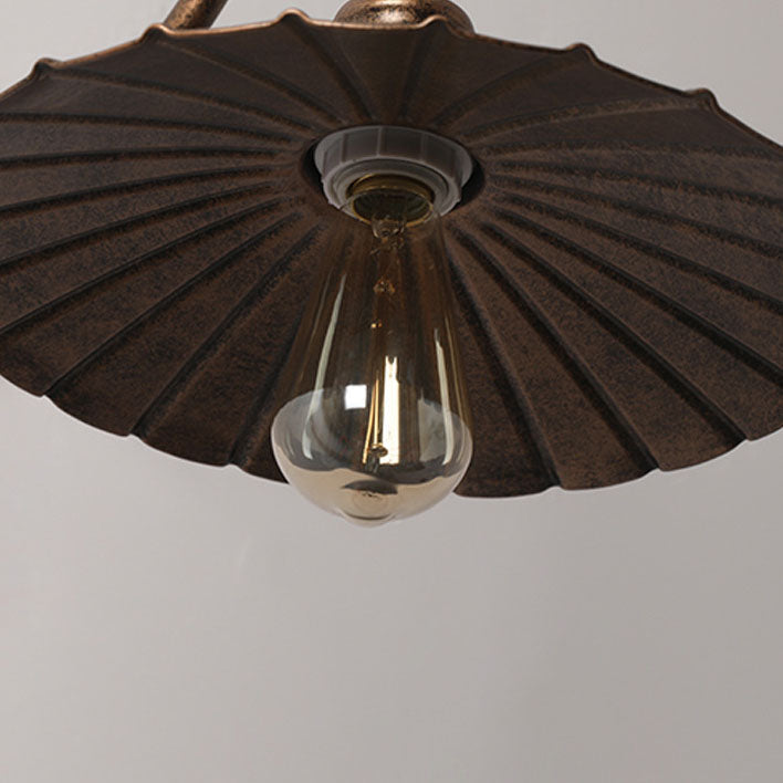 Lámpara de pared moderna minimalista, impermeable, redonda, plisada, con pétalos, de hierro, de 1 luz, para patio exterior