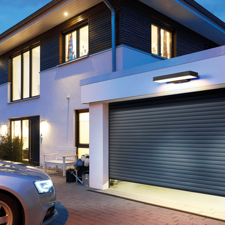 Modern Linear LED Motion Sensor Outdoor Wall Sconce Waterproof Exterior Front Porch Light Fixture