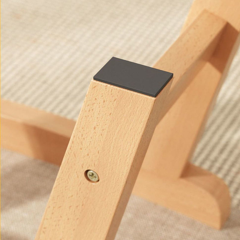 Banco Zapatero Cuadrado Minimalista Moderno de Madera de Caucho con Cojín Tapizado de Algodón-Lino, Taburete Bajo para Sala de Estar