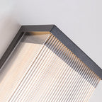 Modern Fluted Acrylic LED Outdoor Wall Sconce Waterproof Tall Exterior Light Fixture for Front Porch and Patio