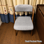 Modern Minimalist Square Cushion Solid Wood & Plywood Fabric Sponge Dining Chair Foldable Backrest Armrest For Dining Room