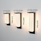Modern Minimalist Solar Waterproof Rectangular Stainless Steel Acrylic LED Outdoor Wall Sconce Lamp For Outdoor Patio