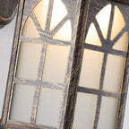 Lámpara de pared cilíndrica de aluminio y cristal solar retro contemporánea, impermeable, de 1 luz, para patio exterior