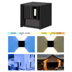 Modern Black Aluminum Waterproof Outdoor Patio LED Wall Sconce Lamp