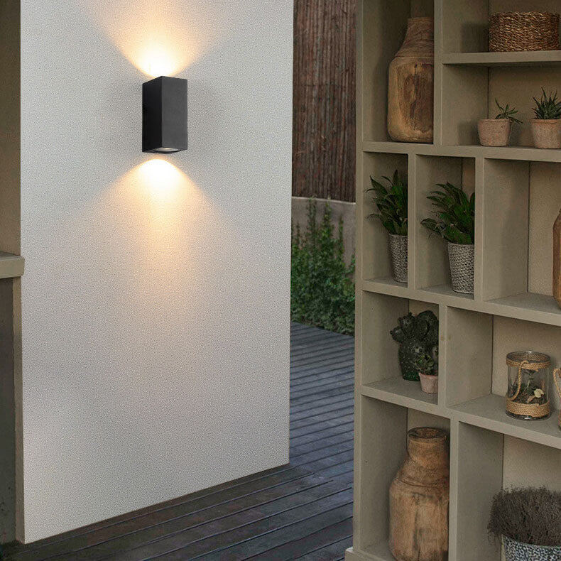 Modern Minimalist Outdoor Waterproof Aluminum Glass Cylinder 2-Light Wall Sconce Lamp for Outdoor Patio