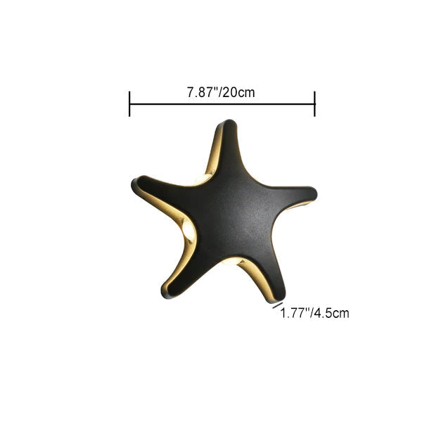 Lámpara de pared LED impermeable con diseño de estrella de mar de aluminio de simplicidad contemporánea para patio exterior