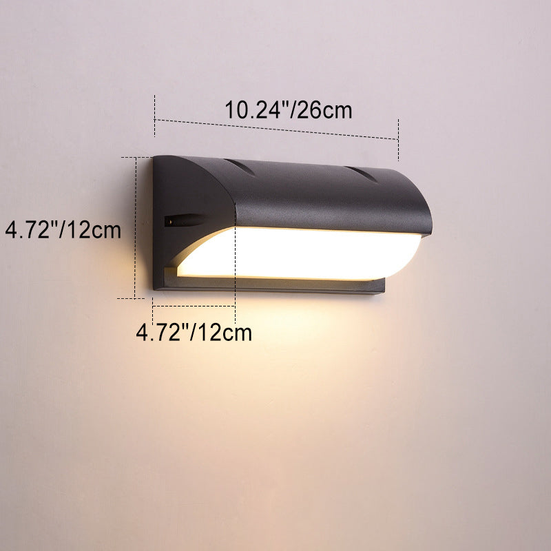 Lámpara de pared LED con sensor exterior impermeable de geometría simple y moderna