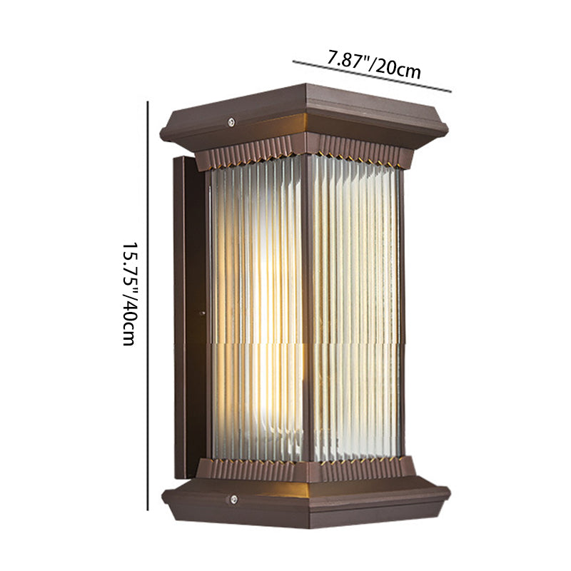 Modern Minimalist Waterproof Rectangle Aluminum Glass 1/2 Light Outdoor Wall Sconce Lamp For Garden