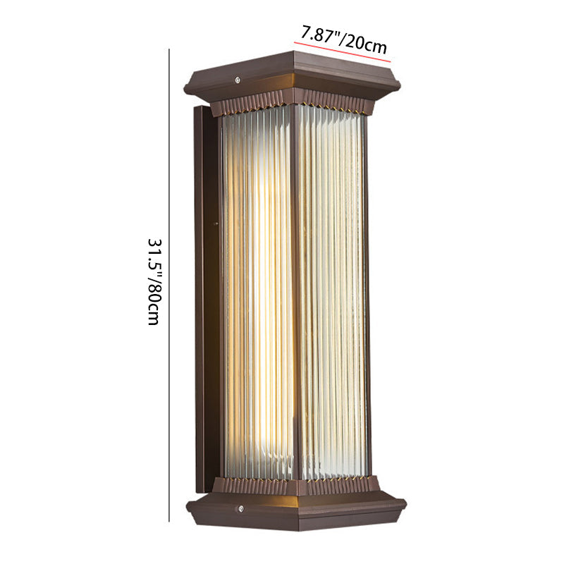 Modern Minimalist Waterproof Rectangle Aluminum Glass 1/2 Light Outdoor Wall Sconce Lamp For Garden