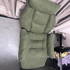 Reposapiés Moderno de Algodón Esponjoso con Cojín de Pana — Reclinable Cuadrado Ajustable con Estructura de Hierro y Acero al Carbono para Dormitorio