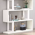 Contemporary Scandinavian Geometric Vertical MDF Steel Bookshelves 3/4/5/6-Tier Open Back Design Standing Shelves For Home Office