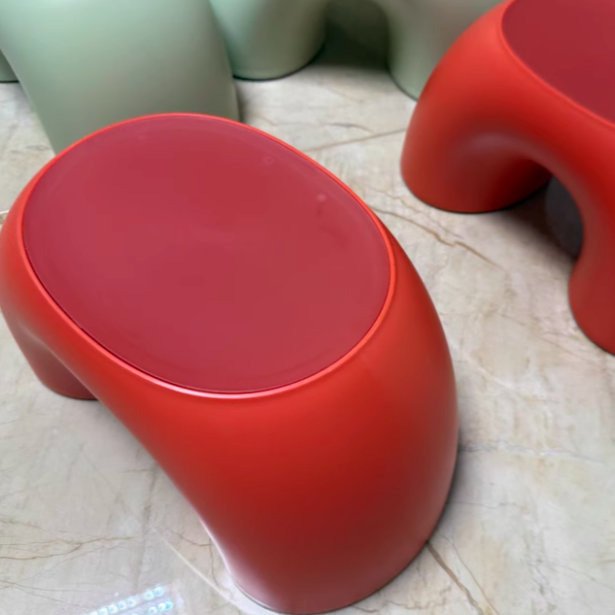 Contemporary Creative PP Rainbow Shape Macarons Footstool Backless Armless For Living Room