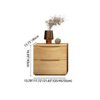 Mesita de noche japonesa tradicional rectangular de madera de caucho y metal con 2/3 cajones para cabecera