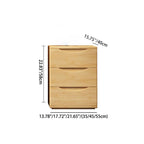 Mesita de noche japonesa tradicional rectangular de madera de caucho y metal con 2/3 cajones para cabecera