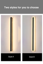 Lámpara de pared LED rectangular larga minimalista moderna de aluminio y acrílico para jardín