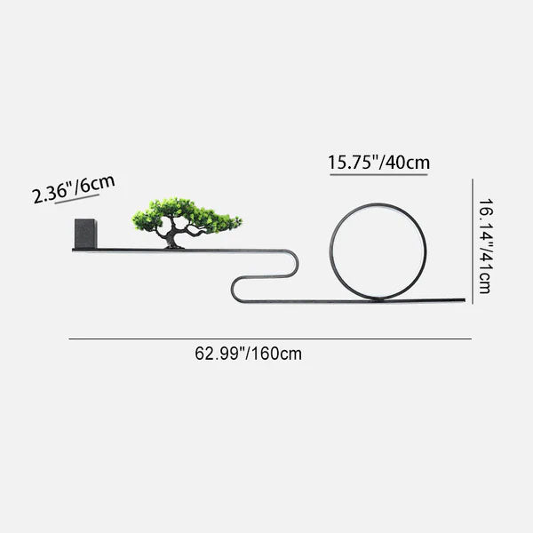 Modern Art Deco Solar Waterproof Aluminum PVC Painting Pine Tree Circle LED Wall Sconce Lamp For Outdoor Patio