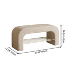 Modern Minimalist Long Rectangle Sherpa Fabric PU Leather Iron Storage Bench 1-Shelf For Entryways