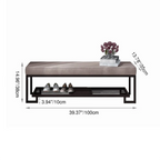 Modern Minimalist Rectangular Wrought Iron PU Leather Synthetic Fabric Shoe Bench 2-Tier For Entryway