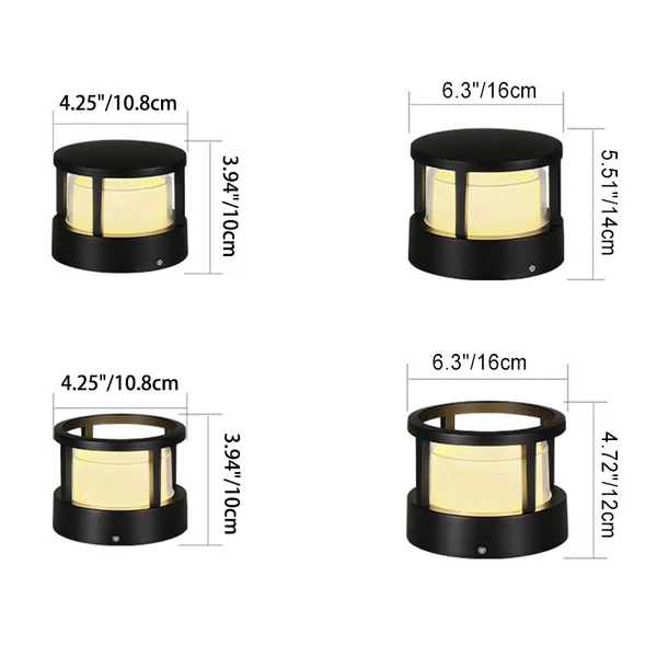 Heavy-Duty Industrial Aluminum Cylinder LED Bollard Landscape Light Waterproof IP65 for Outdoor Garden Pathway Driveway Yard Commercial Wholesale