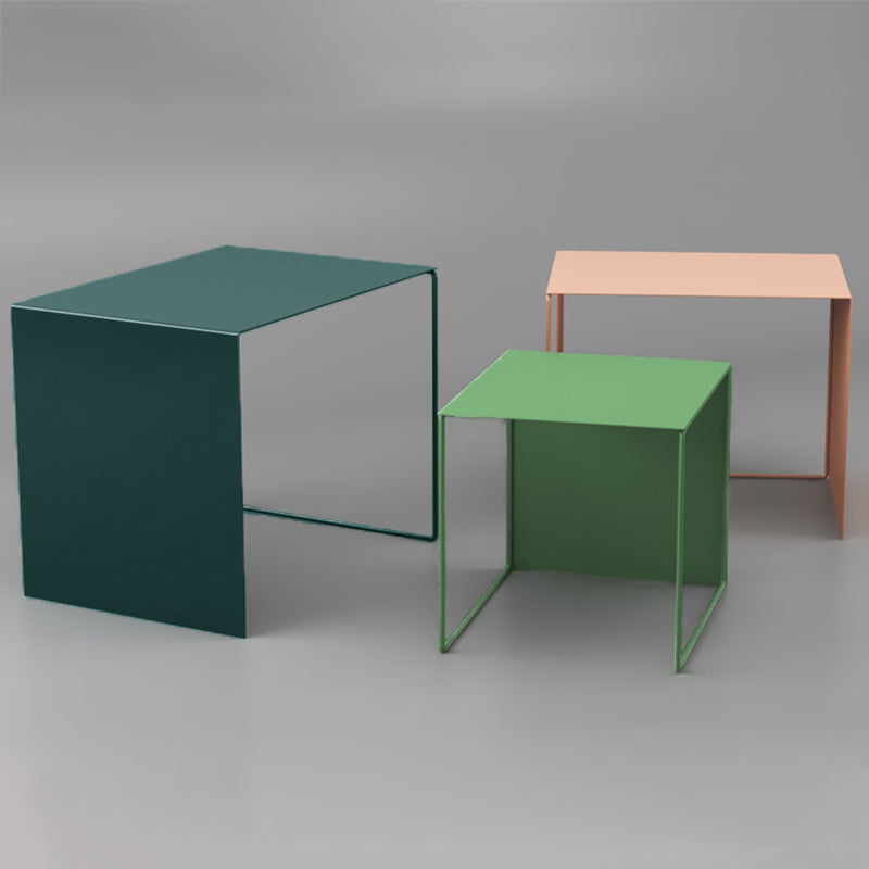 Modern Minimalist Square Iron Side Table Nesting For Living Room