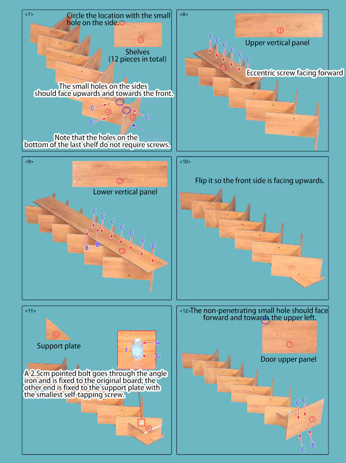 Contemporary Creative Rectangular Eco-Friendly Board 6/8/10/12 Tier Bookshelves For Home Office