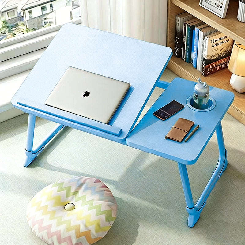 Contemporary Nordic Carbon Steel MDF Rectangular Desks Foldable Angle Adjustable 2-Tray Saucer For Study