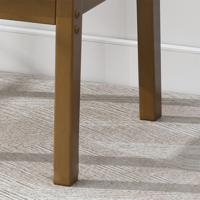 Silla de escritorio moderna minimalista cuadrada rectangular de madera de caucho y lino de algodón con respaldo y reposabrazos para oficina en casa