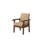 Silla de escritorio moderna minimalista cuadrada rectangular de madera de caucho y lino de algodón con respaldo y reposabrazos para oficina en casa