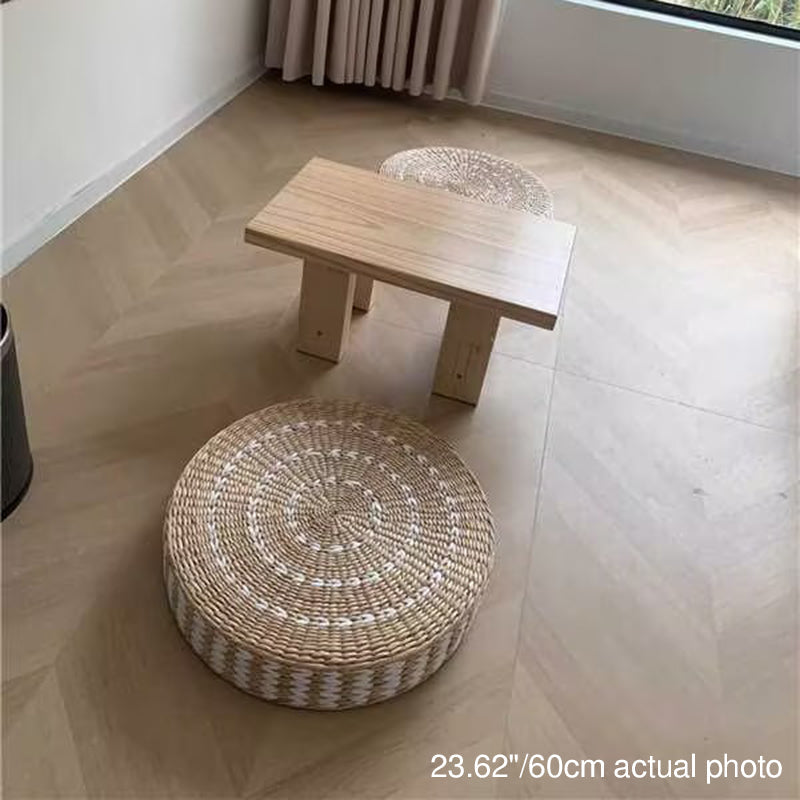 Traditional Japanese Rectangular Tabletop Solid Wood Coffee Table 4-Leg For Living Room