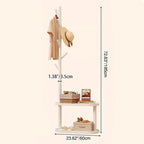 Modern Minimalist Tree-Shaped Cylindrical Round Pine Wood Medium Density Fiberboard Hall Tree For Bedroom & Entryways
