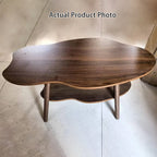 Traditional Vintage Round High-Density Board Solid Wood Coffee Table 1/2-Tier For Living Room