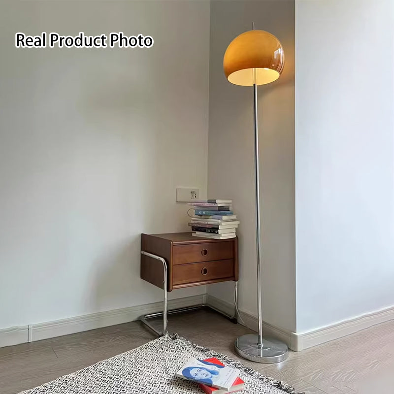 Mesita de Noche Contemporánea Retro Rectangular de Madera de Roble y Acero Inoxidable con 2 Cajones Para Dormitorio