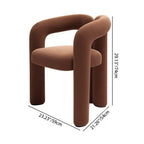 Contemporary Creative Curved Velvet Iron Vanity Stool Backrest Armless For Bedroom