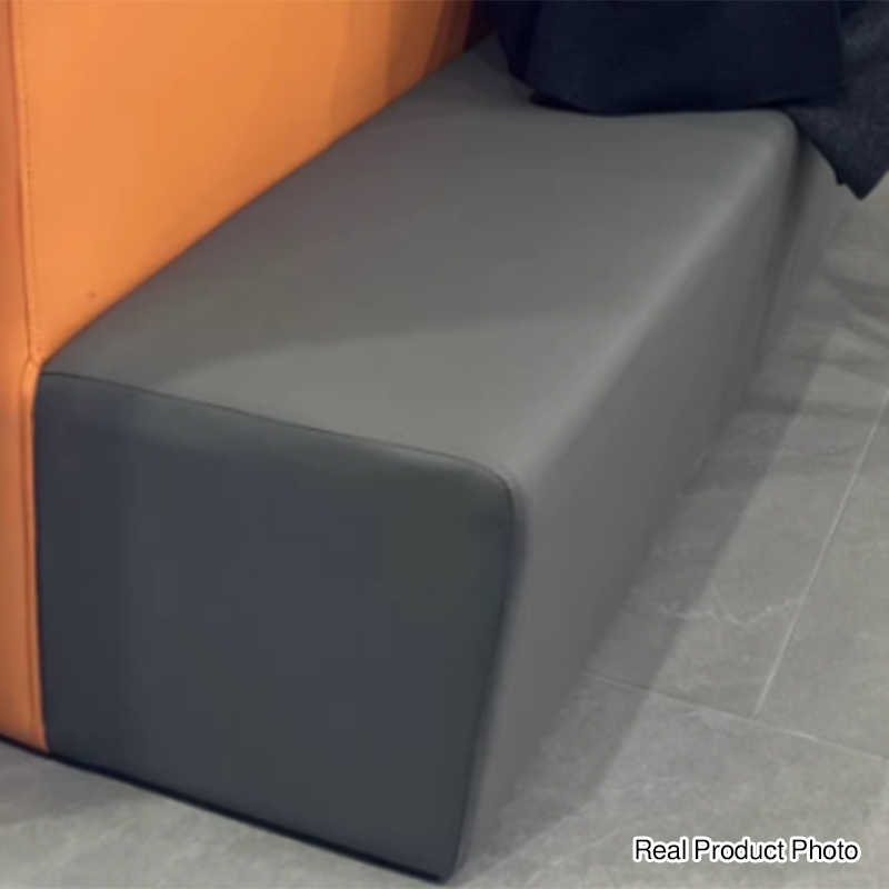 Banco rectangular sin respaldo moderno minimalista de madera maciza y piel sintética para la entrada